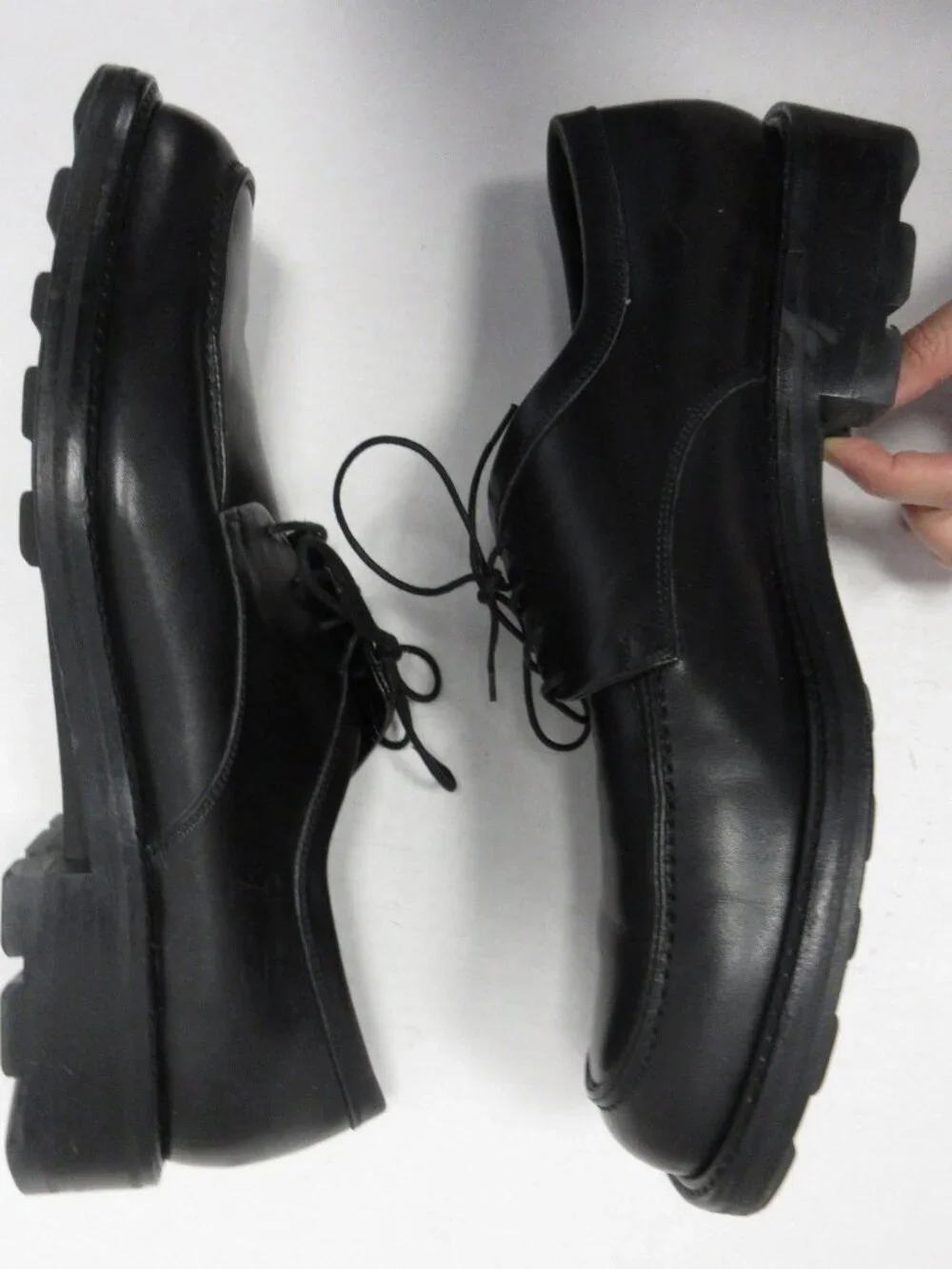 Salvatore Ferragamo Shoes 11 D Oxford Leather Lug Sole Lace Up Italy